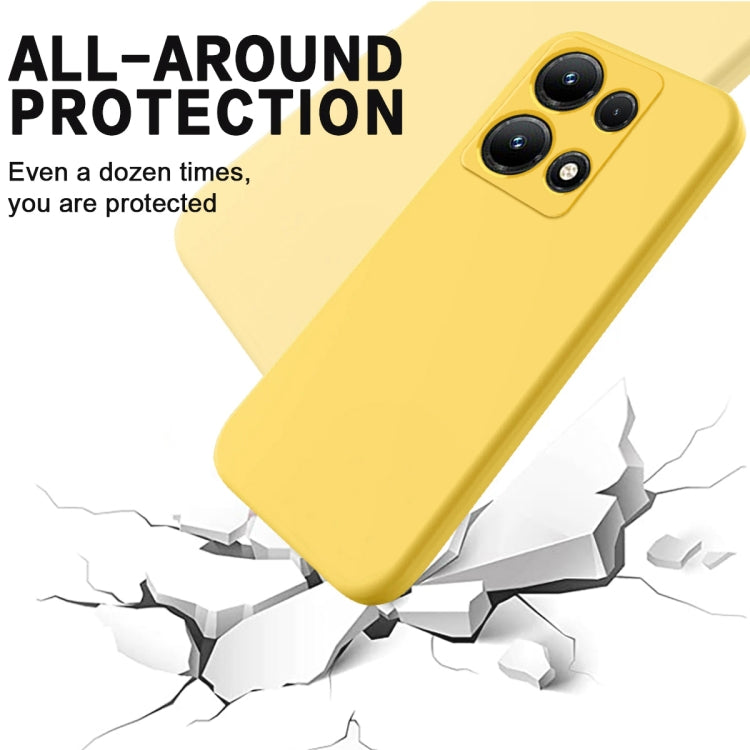 For Infinix Note 30i Pure Color Liquid Silicone Shockproof Phone Case(Yellow) - Infinix Cases by buy2fix | Online Shopping UK | buy2fix