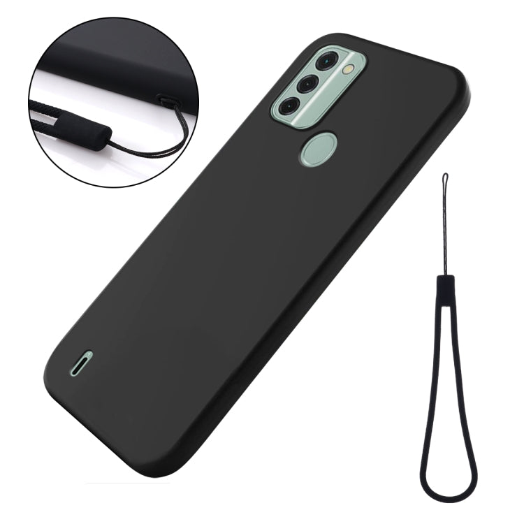 For Nokia C31 Pure Color Liquid Silicone Shockproof Phone Case(Black) - Nokia Cases by buy2fix | Online Shopping UK | buy2fix