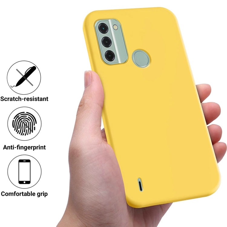 For Nokia C31 Pure Color Liquid Silicone Shockproof Phone Case(Yellow) - Nokia Cases by buy2fix | Online Shopping UK | buy2fix