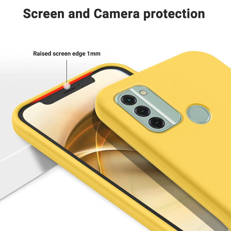 For Nokia C31 Pure Color Liquid Silicone Shockproof Phone Case(Yellow) - Nokia Cases by buy2fix | Online Shopping UK | buy2fix