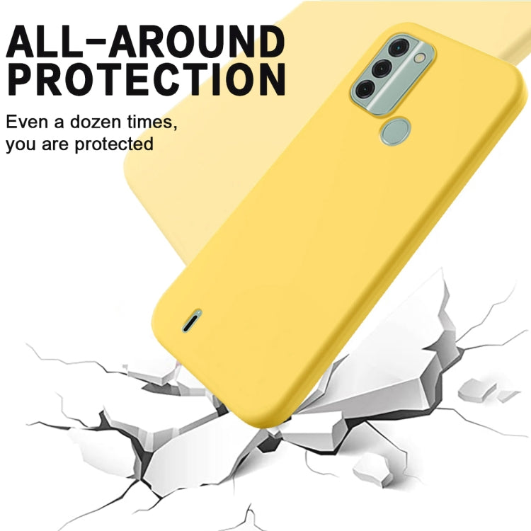 For Nokia C31 Pure Color Liquid Silicone Shockproof Phone Case(Yellow) - Nokia Cases by buy2fix | Online Shopping UK | buy2fix