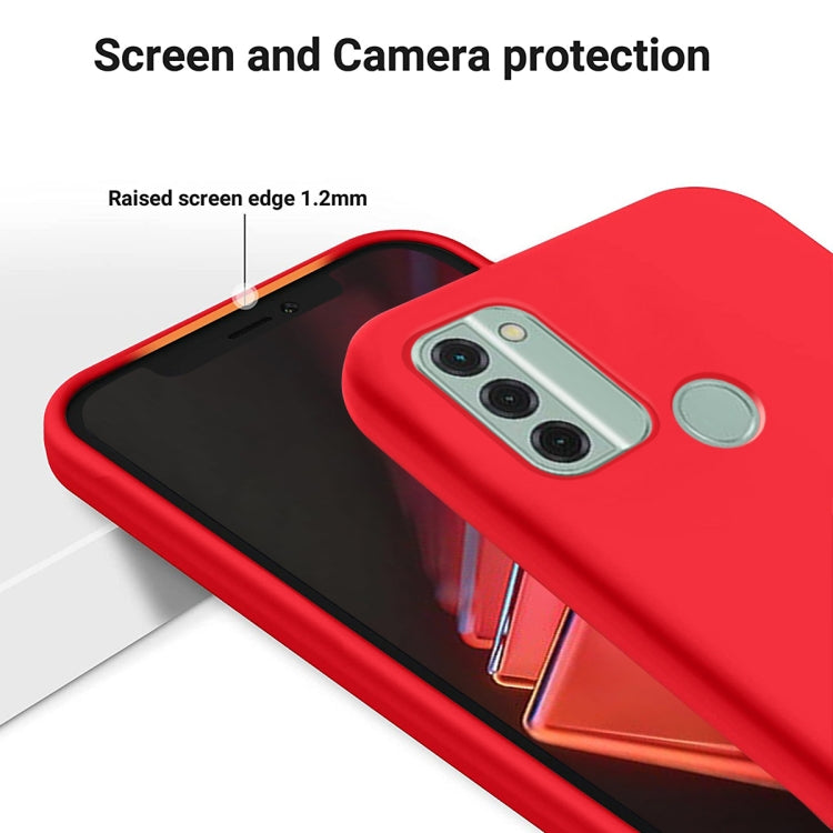 For Nokia C31 Pure Color Liquid Silicone Shockproof Phone Case(Red) - Nokia Cases by buy2fix | Online Shopping UK | buy2fix