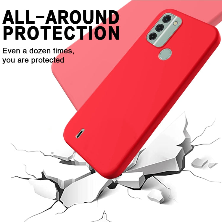 For Nokia C31 Pure Color Liquid Silicone Shockproof Phone Case(Red) - Nokia Cases by buy2fix | Online Shopping UK | buy2fix