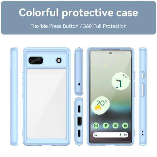 For Google Pixel 6A Colorful Series Acrylic + TPU Phone Case(Blue) by buy2fix