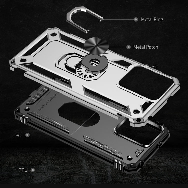 For Xiaomi Redmi Note 12 4G Global Shockproof TPU + PC Phone Case with Holder(Silver) by buy2fix