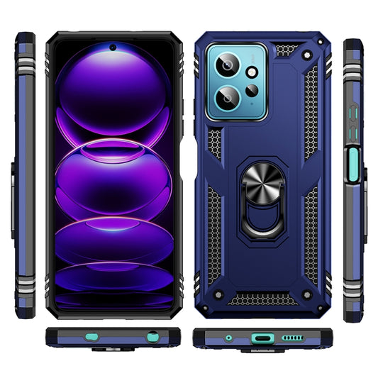 For Xiaomi Redmi Note 12 4G Global Shockproof TPU + PC Phone Case with Holder(Blue) by buy2fix