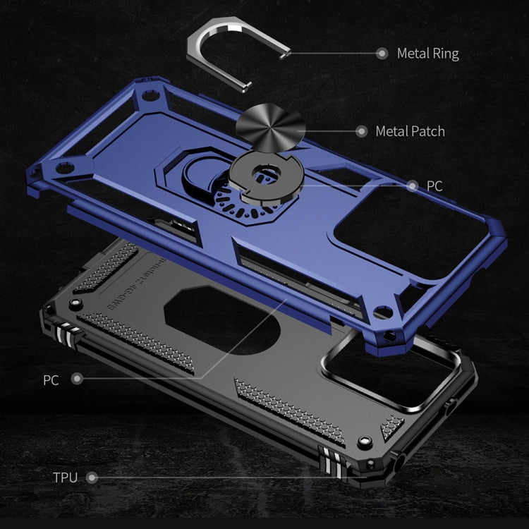 For Xiaomi Redmi Note 12 4G Global Shockproof TPU + PC Phone Case with Holder(Blue) by buy2fix