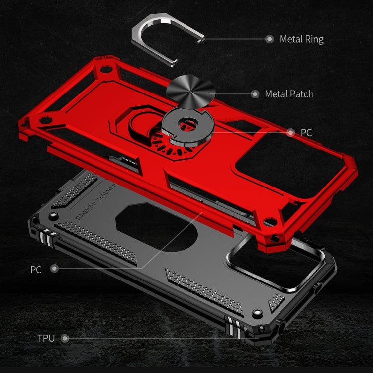 For Xiaomi Redmi Note 12 4G Global Shockproof TPU + PC Phone Case with Holder(Red) by buy2fix