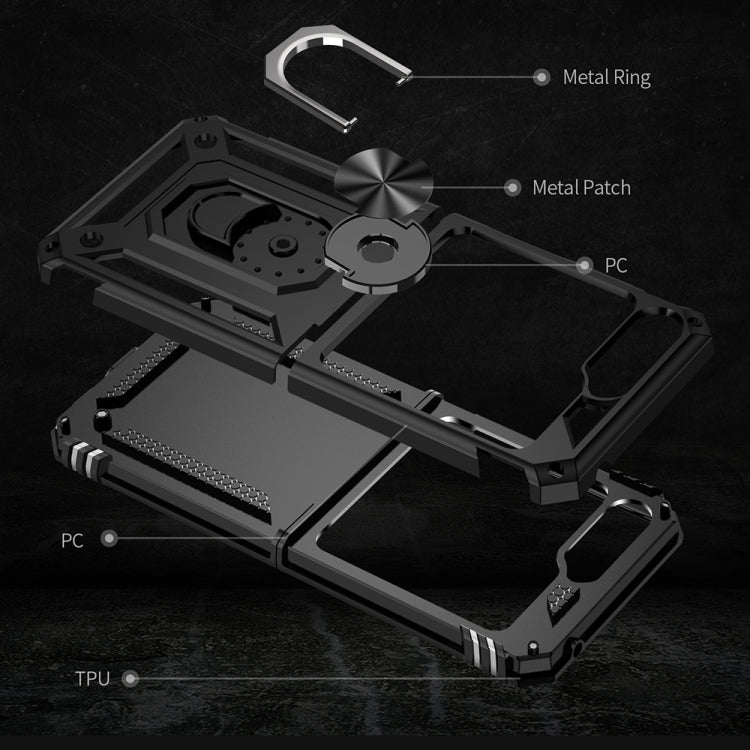 For Samsung Galaxy Z Flip5 Shockproof TPU + PC Phone Case with Holder(Red) - Galaxy Z Flip5 Cases by buy2fix | Online Shopping UK | buy2fix