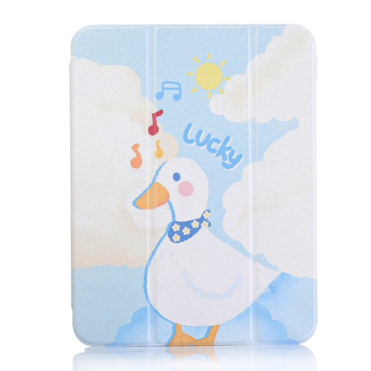 For iPad 10.2 2021 / 2020 / 10.5 3-Fold 360 Rotation Painted Leather Smart Tablet Case(Lucky Duck) - iPad 10.2 Cases by buy2fix | Online Shopping UK | buy2fix
