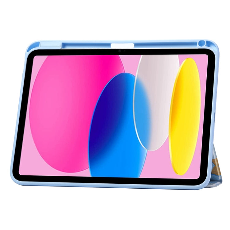 For iPad 10.2 2021 / 2020 / 10.5 3-Fold 360 Rotation Painted Leather Smart Tablet Case(Lucky Duck) - iPad 10.2 Cases by buy2fix | Online Shopping UK | buy2fix