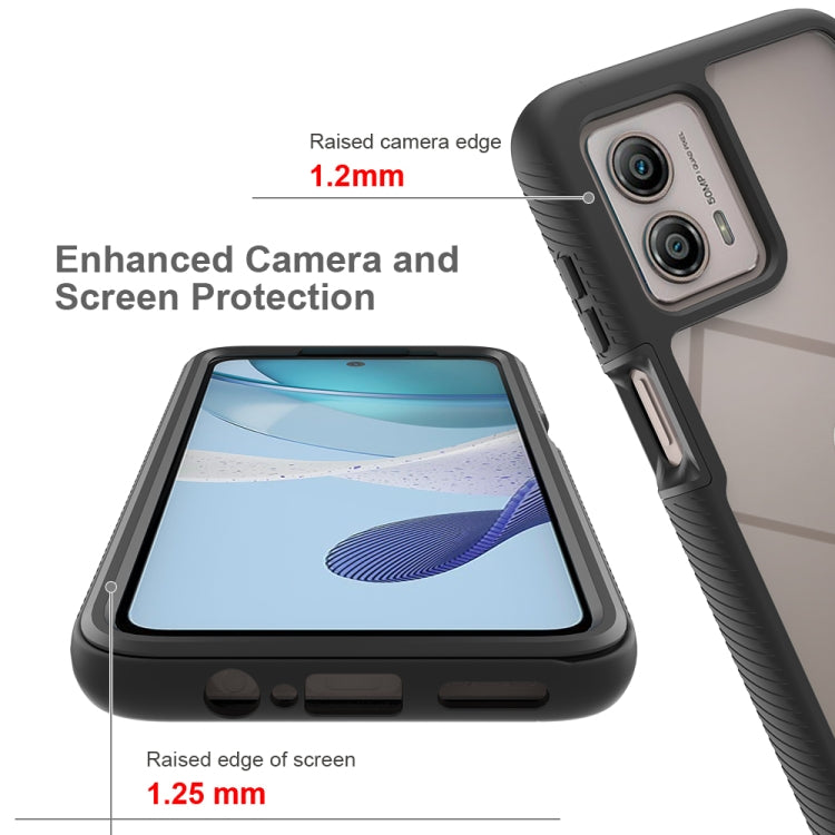 For Motorola Moto G13 / G23 Starry Sky Solid Color Shockproof TPU Clear PC Phone Case(Black) by buy2fix