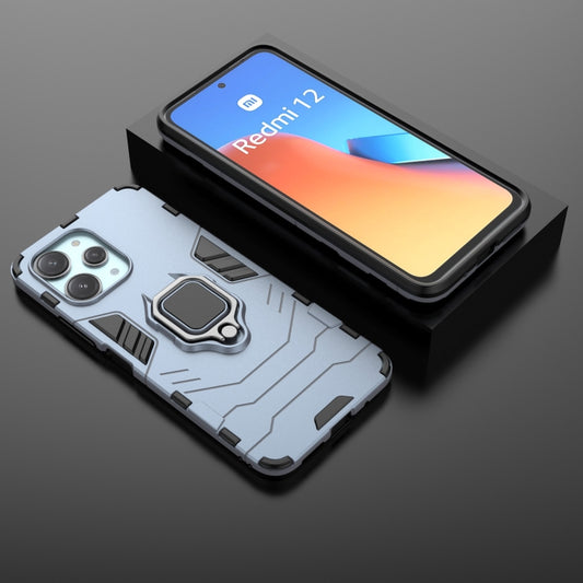 For Xiaomi Redmi 12 4G Magnetic Ring Holder PC + TPU Phone Case(Navy Blue) by buy2fix