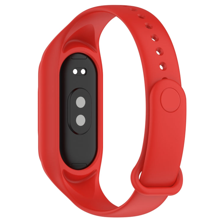 For Xiaomi Mi Band 8 Integrated Silicone Replacement Watch Band(Red) - Watch Bands by buy2fix | Online Shopping UK | buy2fix