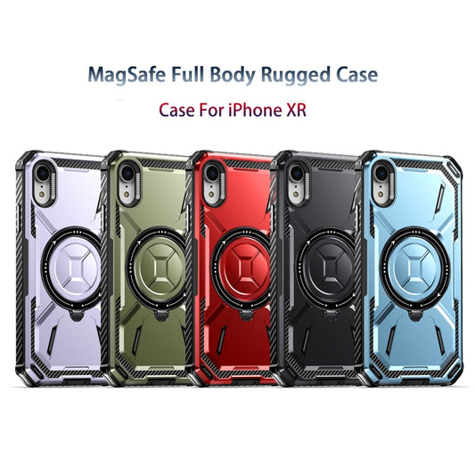 For iPhone XR Armor Series Holder Phone Case(Blue) by buy2fix
