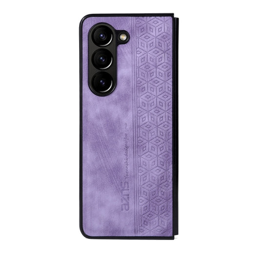 For Samsung Galaxy Z Fold5 AZNS 3D Embossed Skin Feel Phone Case(Purple) by AZNS