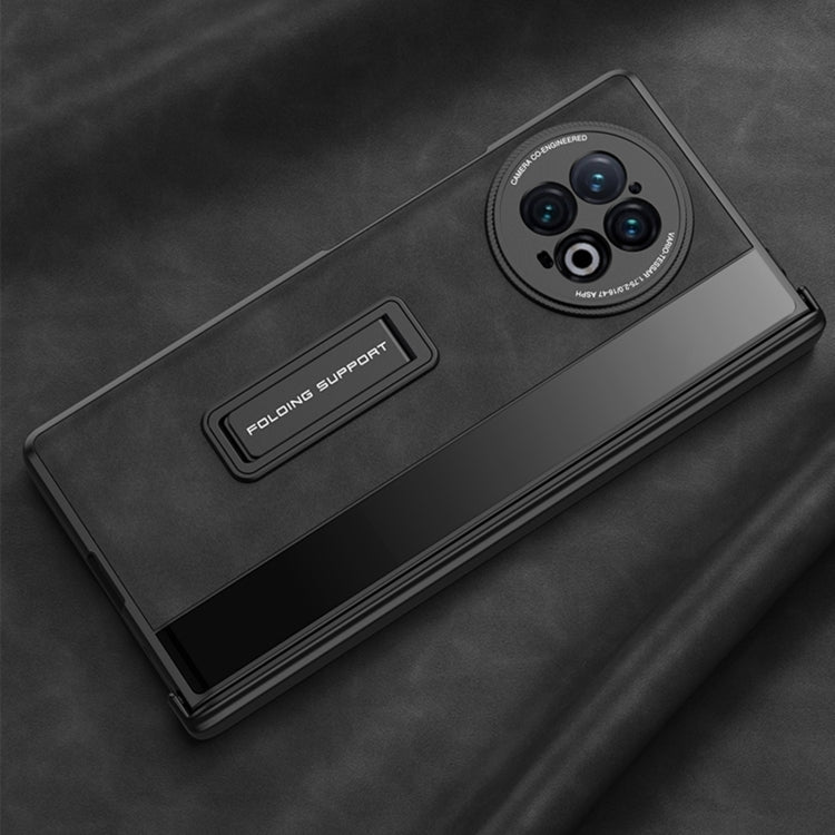 For vivo X Fold2 GKK Integrated Frosted Fold Hinge Leather Phone Case with Holder(Green) by GKK