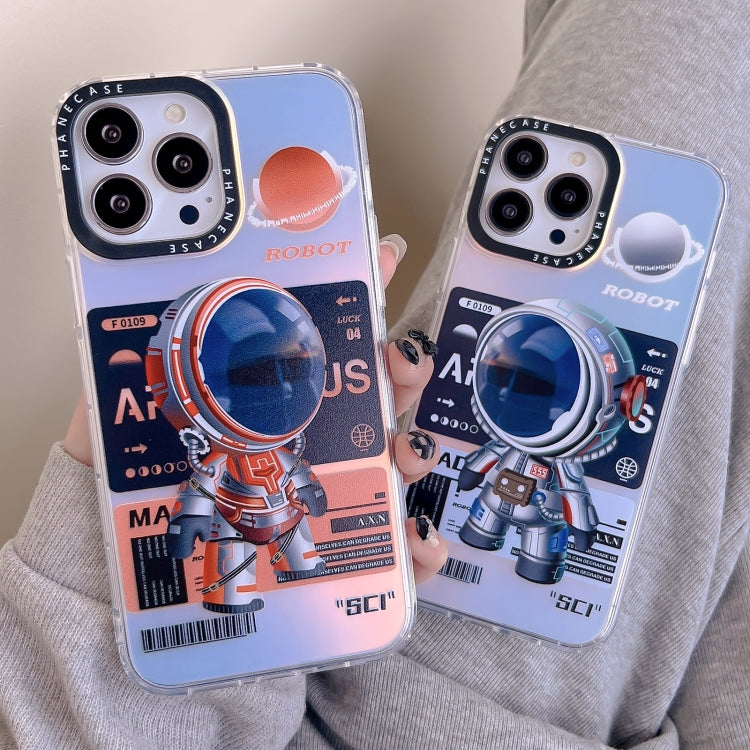 For iPhone 12 Pro Max Mechanical Astronaut Pattern TPU Phone Case(Blue) by buy2fix