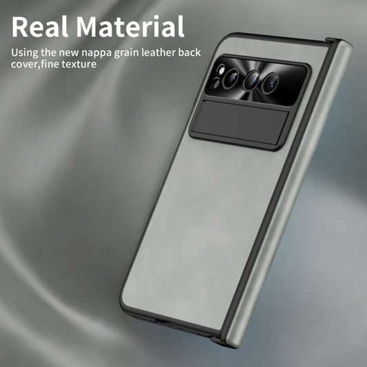 For Google Pixel Fold Napa Texture All-inclusive Phone Case(White) by buy2fix