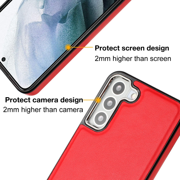 For Samsung Galaxy S23+ Leather Texture Full Coverage Phone Case(Red) - Galaxy S23+ 5G Cases by buy2fix | Online Shopping UK | buy2fix