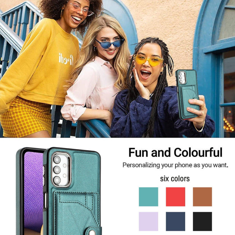 For Samsung Galaxy A32 5G Shockproof Leather Phone Case with Card Holder(Green) by buy2fix