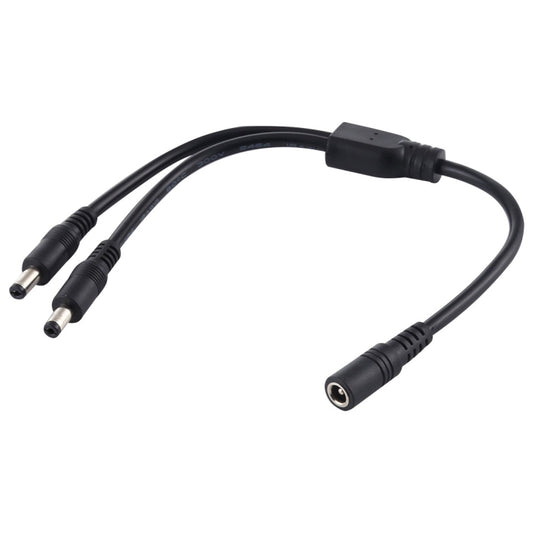 5.5 x 2.1mm 1 to 2 Female to Male Plug DC Power Splitter Adapter Power Cable, Cable Length: 70cm(Black) - Universal Power Adapter by buy2fix | Online Shopping UK | buy2fix