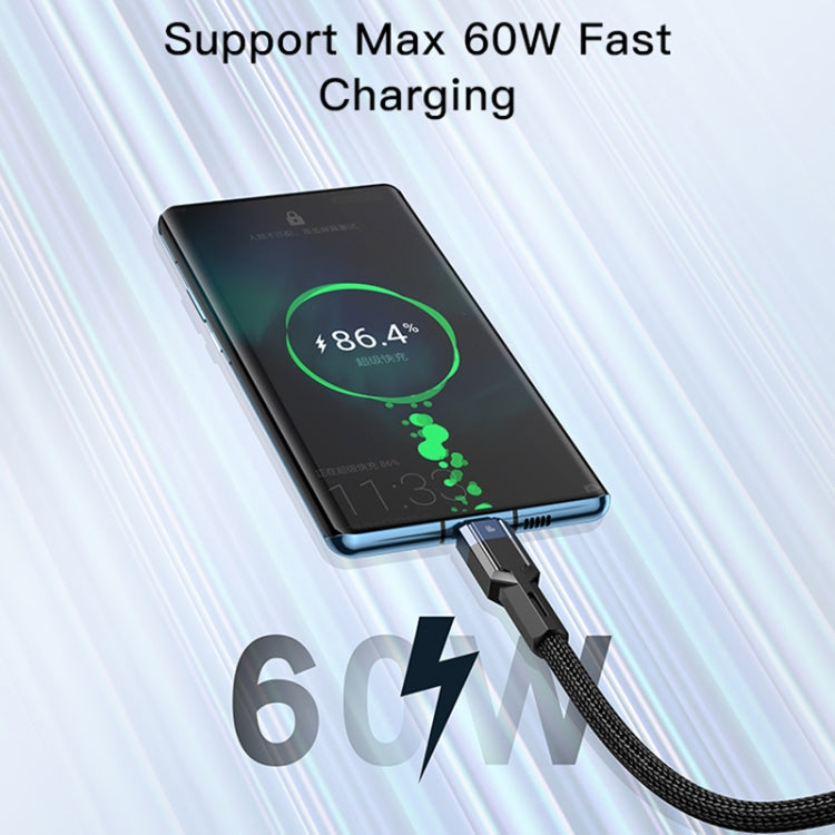 YESIDO CA108 1.2m 60W USB-C / Type-C to Type-C OD0.6 Charging Data Cable(Black+Blue) - USB-C & Type-C Cable by Yesido | Online Shopping UK | buy2fix