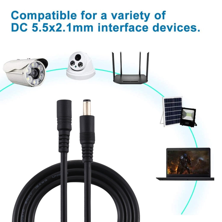 8A 5.5 x 2.1mm Female to Male DC Power Extension Cable(Black) - Universal Power Adapter by buy2fix | Online Shopping UK | buy2fix