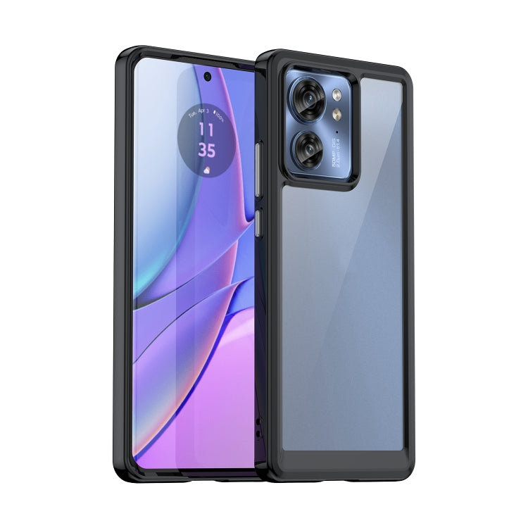 For Motorola Edge 40 Colorful Series Acrylic Hybrid TPU Phone Case(Black) - Motorola Cases by buy2fix | Online Shopping UK | buy2fix