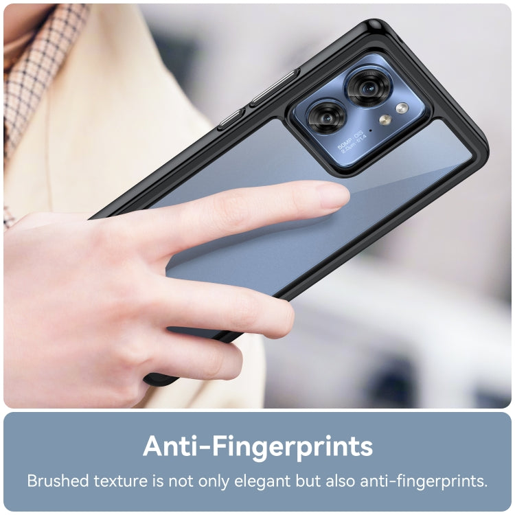 For Motorola Edge 40 Colorful Series Acrylic Hybrid TPU Phone Case(Black) - Motorola Cases by buy2fix | Online Shopping UK | buy2fix
