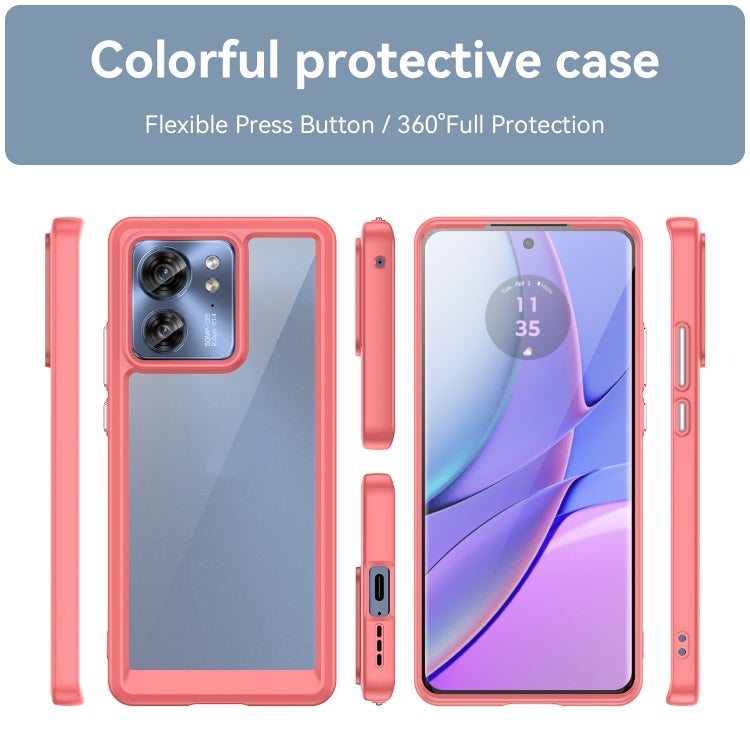 For Motorola Edge 40 Colorful Series Acrylic Hybrid TPU Phone Case(Red) - Motorola Cases by buy2fix | Online Shopping UK | buy2fix