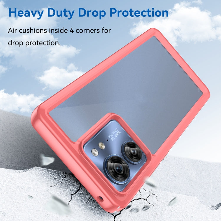 For Motorola Edge 40 Colorful Series Acrylic Hybrid TPU Phone Case(Red) - Motorola Cases by buy2fix | Online Shopping UK | buy2fix
