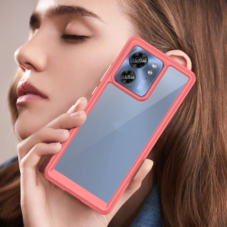 For Motorola Edge 40 Colorful Series Acrylic Hybrid TPU Phone Case(Red) - Motorola Cases by buy2fix | Online Shopping UK | buy2fix