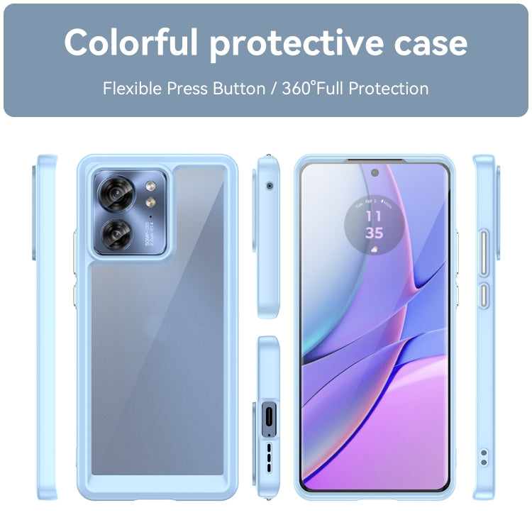 For Motorola Edge 40 Colorful Series Acrylic Hybrid TPU Phone Case(Blue) - Motorola Cases by buy2fix | Online Shopping UK | buy2fix