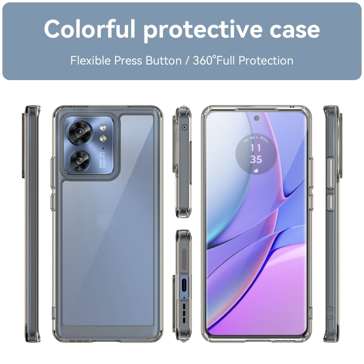 For Motorola Edge 40 Colorful Series Acrylic Hybrid TPU Phone Case(Transparent Grey) - Motorola Cases by buy2fix | Online Shopping UK | buy2fix