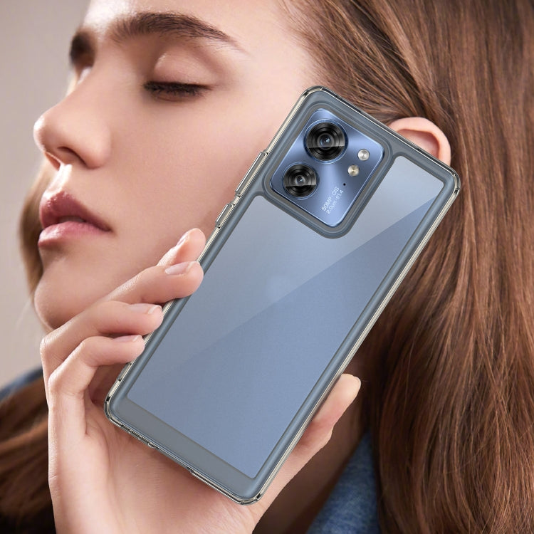 For Motorola Edge 40 Colorful Series Acrylic Hybrid TPU Phone Case(Transparent Grey) - Motorola Cases by buy2fix | Online Shopping UK | buy2fix