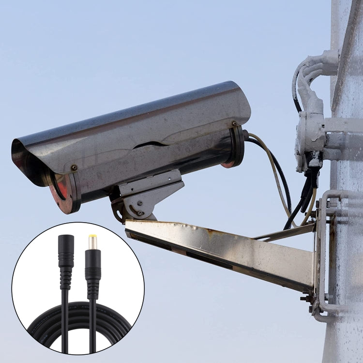 8A 5.5 x 2.5mm Female to Male DC Power Extension Cable, Cable Length:3m(Black) by buy2fix