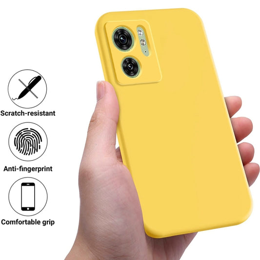 For Motorola Edge 40 5G Solid Color Liquid Silicone Dropproof Full Coverage Phone Case(Yellow) by buy2fix