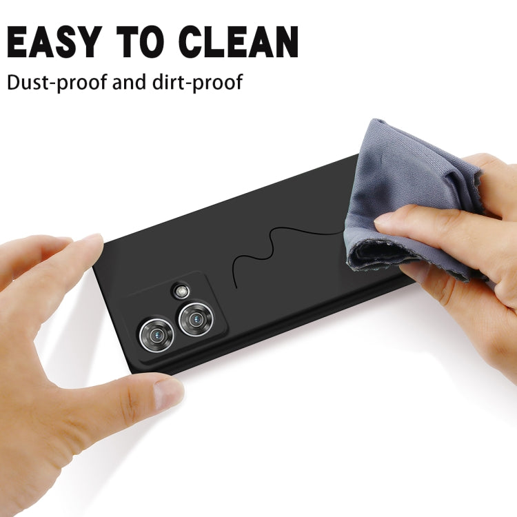 For Motorola Edge 40 Neo Solid Color Liquid Silicone Dropproof Full Coverage Phone Case(Black) by buy2fix