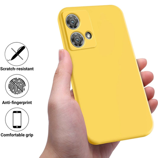 For Motorola Edge 40 Neo Solid Color Liquid Silicone Dropproof Full Coverage Phone Case(Yellow) by buy2fix
