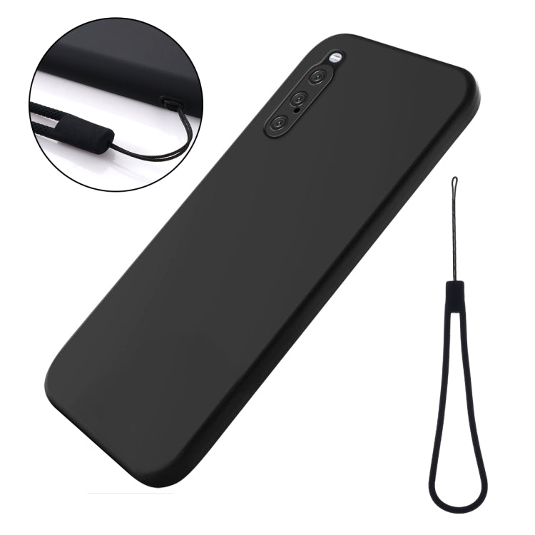 For Sony Xperia 10 V Pure Color Liquid Silicone Shockproof Phone Case(Black) - Sony Cases by buy2fix | Online Shopping UK | buy2fix