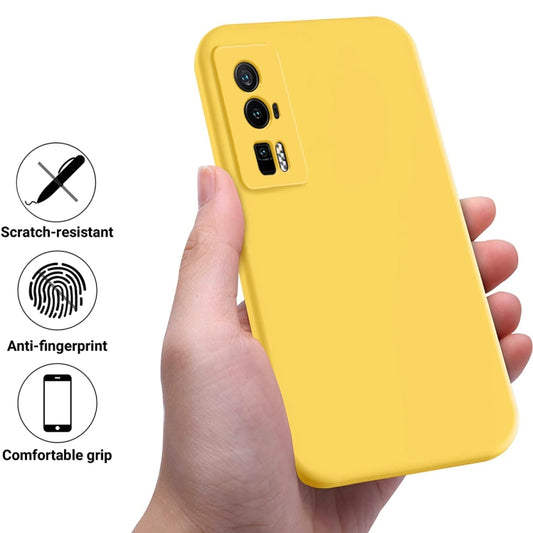 For Xiaomi Poco F5 Pro/Redmi K60/K60 Pro Pure Color Liquid Silicone Shockproof Phone Case(Yellow) by buy2fix