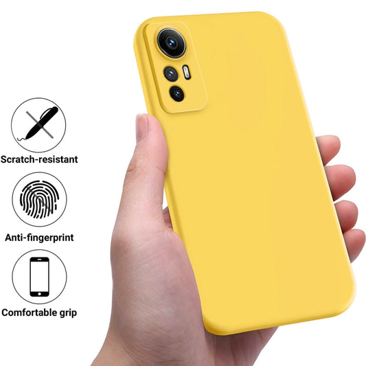 For Xiaomi Redmi Note 12S 4G Pure Color Liquid Silicone Shockproof Phone Case(Yellow) by buy2fix