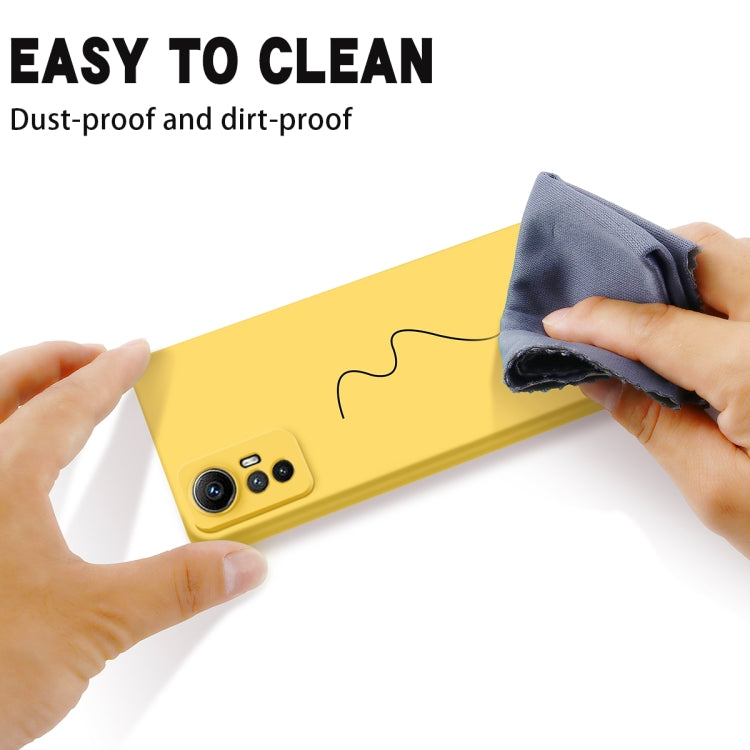 For Xiaomi Redmi Note 12S 4G Pure Color Liquid Silicone Shockproof Phone Case(Yellow) by buy2fix