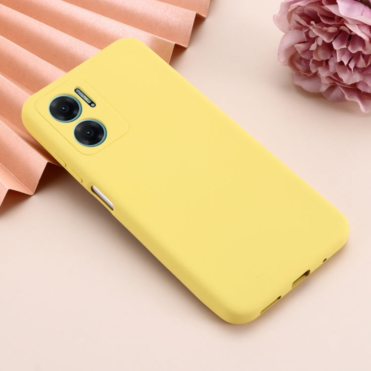 For Xiaomi Redmi 11 Prime 5G Pure Color Liquid Silicone Shockproof Phone Case(Yellow) by buy2fix