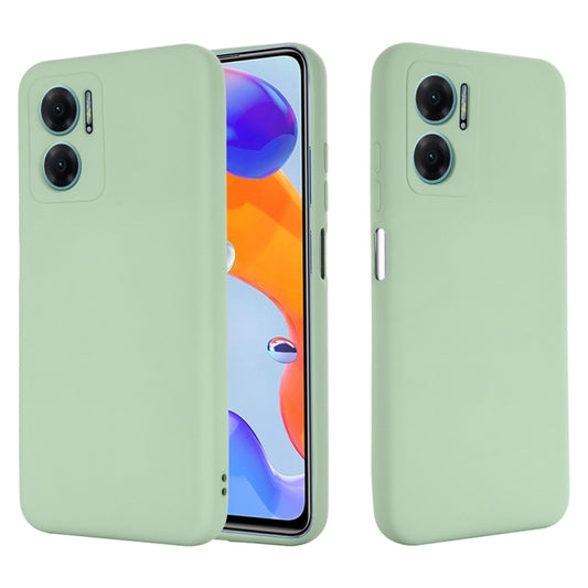 For Xiaomi Redmi 11 Prime 5G Pure Color Liquid Silicone Shockproof Phone Case(Green) by buy2fix