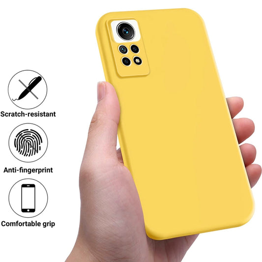 For Xiaomi Redmi Note 12 Pro 4G Pure Color Liquid Silicone Shockproof Phone Case(Yellow) by buy2fix