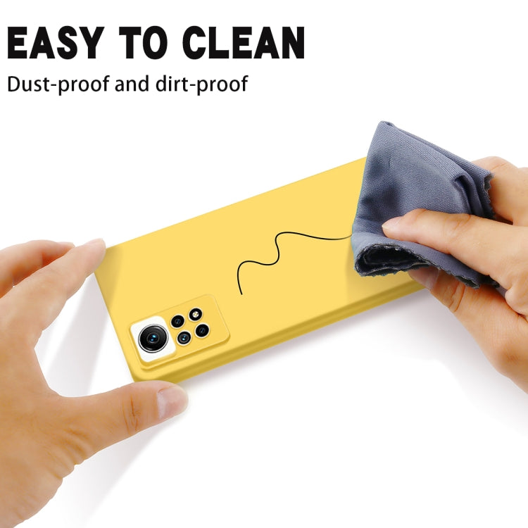 For Xiaomi Redmi Note 12 Pro 4G Pure Color Liquid Silicone Shockproof Phone Case(Yellow) by buy2fix