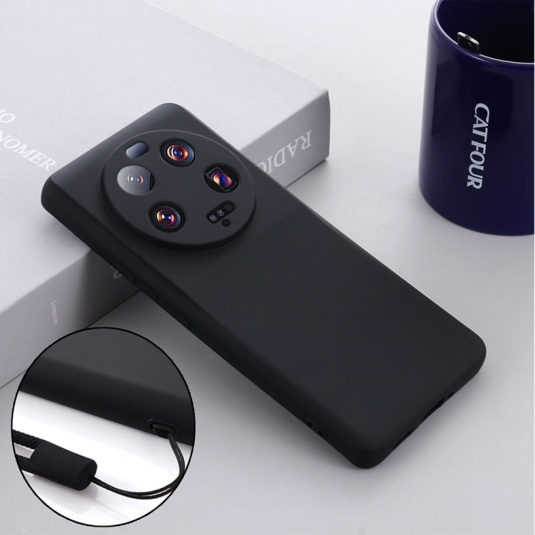 For Xiaomi 13 Ultra 5G Pure Color Liquid Silicone Shockproof Phone Case(Black) by buy2fix