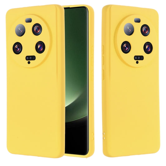 For Xiaomi 13 Ultra 5G Pure Color Liquid Silicone Shockproof Phone Case(Yellow) by buy2fix
